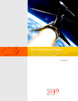 The Great Game in Space - Project 2049 Institute