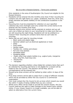Bin it to Win it terms and conditions
