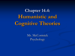 Psychology 14.4 - Humanistic and Cognitive Theories