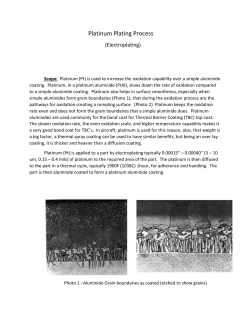 Platinum Plating Process (Electroplating) Scope: Platinum (Pt) is