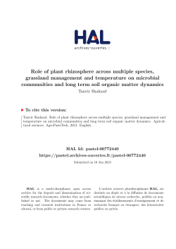 Role of plant rhizosphere across multiple species, grassland