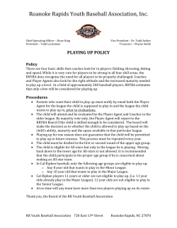 Play Up Policy - ROANOKE RAPIDS YOUTH BASEBALL