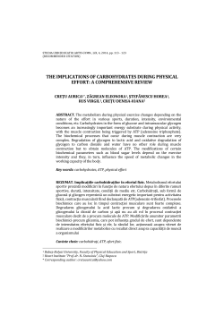 the implications of carbohydrates during physical effort