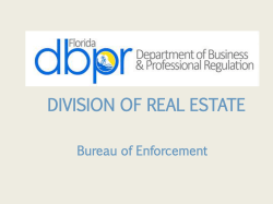 DRE Enforcement Update Presentation