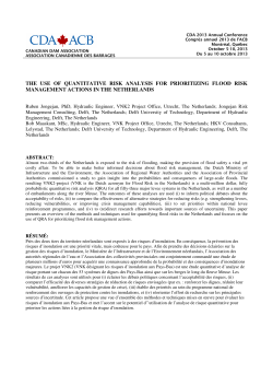 the use of quantitative risk analysis for prioritizing flood risk