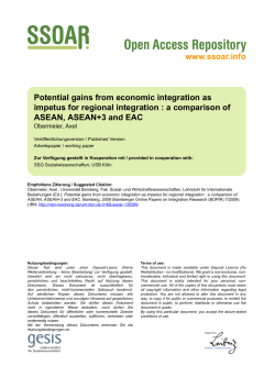 Potential Gains from Economic Integration as Impetus for