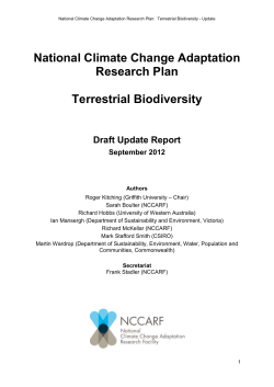 187-201. Appendix 1: Current NCCARF (ARGP) research projects