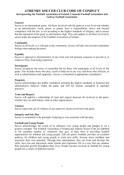Athenry FC Code Of Conduct