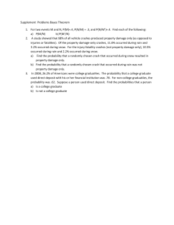 Supplement Problems Bayes Theorem 1. For two events M and N, P