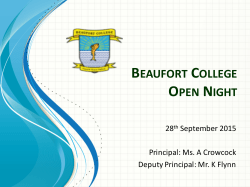 Open Night 2015 - beaufortcollege.ie