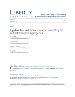 Lipid content and biomass analysis in autotrophic and heterotrophic