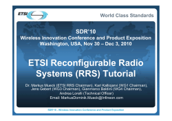 ETSI Reconfigurable Radio Systems (RRS)