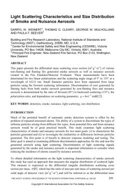 Light Scattering Characteristics and Size Distribution of Smoke and