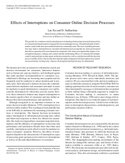 Effects of Interruptions on Consumer Online Decision Processes