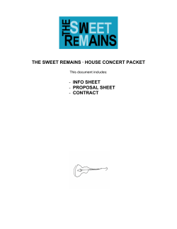 tSR HOUSE CONCERT PACKET