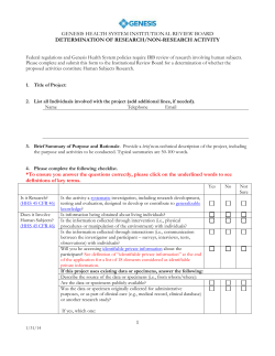 Determination of Research Application