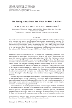 The Fading affect bias - Northern Illinois University