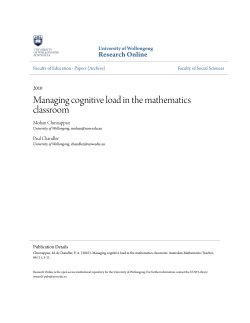 Managing cognitive load in the mathematics