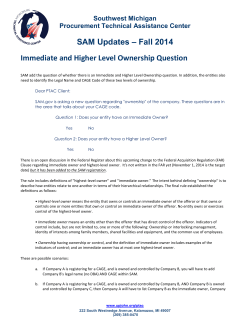 Fall 2014 Immediate and Higher Level Ownership Question