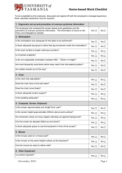 Home-based Work Checklist