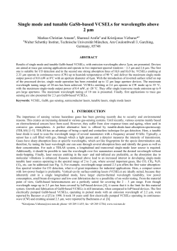Single mode and tunable GaSb-based VCSELs for wavelengths