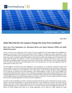 Issue Price Regulations for Municipal Bonds