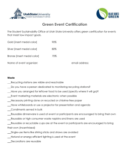 Green Event Certification - USU Sustainability