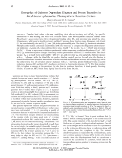 Energetics of Quinone-Dependent Electron and Proton Transfers in