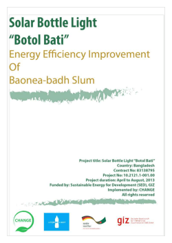 Solar Bottle Light: Improving the Energy Efficiency of