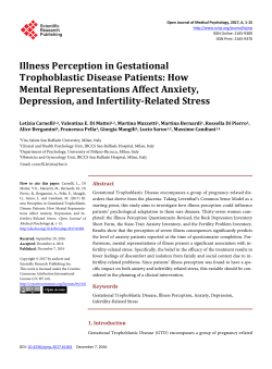 Illness Perception in Gestational Trophoblastic Disease Patients