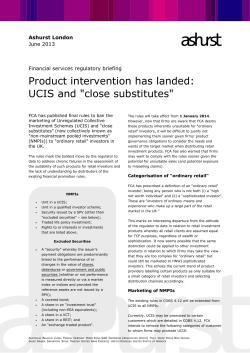 Product intervention has landed: UCIS and "close substitutes" | Ashurst