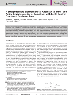 A Straightforward Electrochemical Approach to Imine‐ and Amine