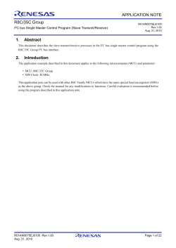 R8C/35C Group I2C bus Single Master Control Program (Slave
