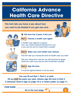 California Advance Health Care Directive