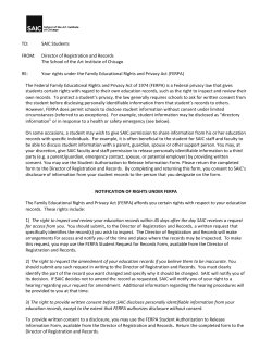 FERPA Student Authorization to Release Information Form