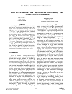 How Cognitive Factors and Personality Traits Affect Privacy