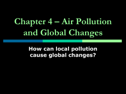 Chapter 17 &ndash; Air Pollution and Global Changes