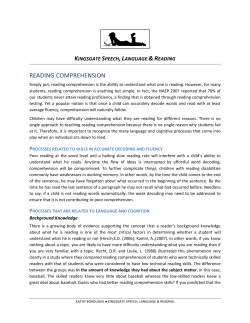 reading comprehension - Kingsgate Speech, Language