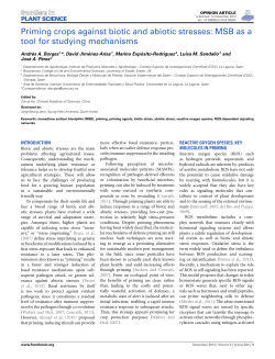 Priming crops against biotic and abiotic stresses: MSB as