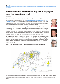 Firms in clustered industries are prepared to pay higher taxes than