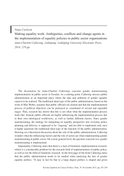 Making equality work: Ambiguities, conflicts and change agents in