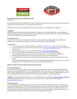 Handy Mart Rewards Fantasy Football Game 2016