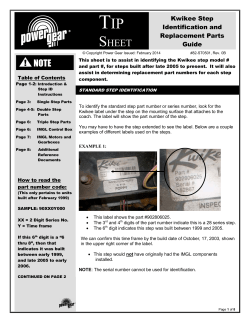 Kwikee&reg; Step Identification Guide