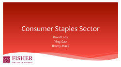 Consumer Staples Sector - Fisher College of Business