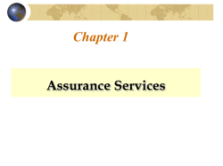 Chapter One: Assurance Services