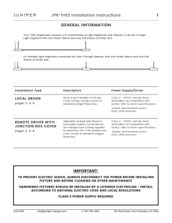 JPR-THES Installation Instructions 1 GENERAL