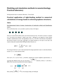 Metody symulacji w nanostrukturach (III - IS)