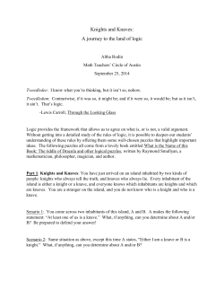 Knights and Knaves: A journey to the land of logic