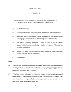 TECHNIQUES IN RELATION TO LIVING MODIFIED ORGANISMS