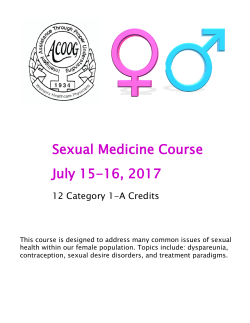 Sexual Medicine Course July 15-16, 2017